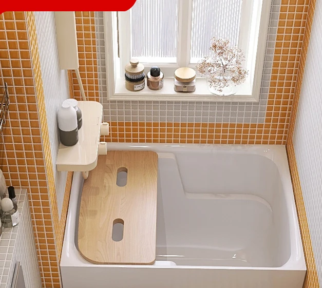 Small sized deep soaking acrylic bathtub for home use, Japanese style mini sitting bathtub shower