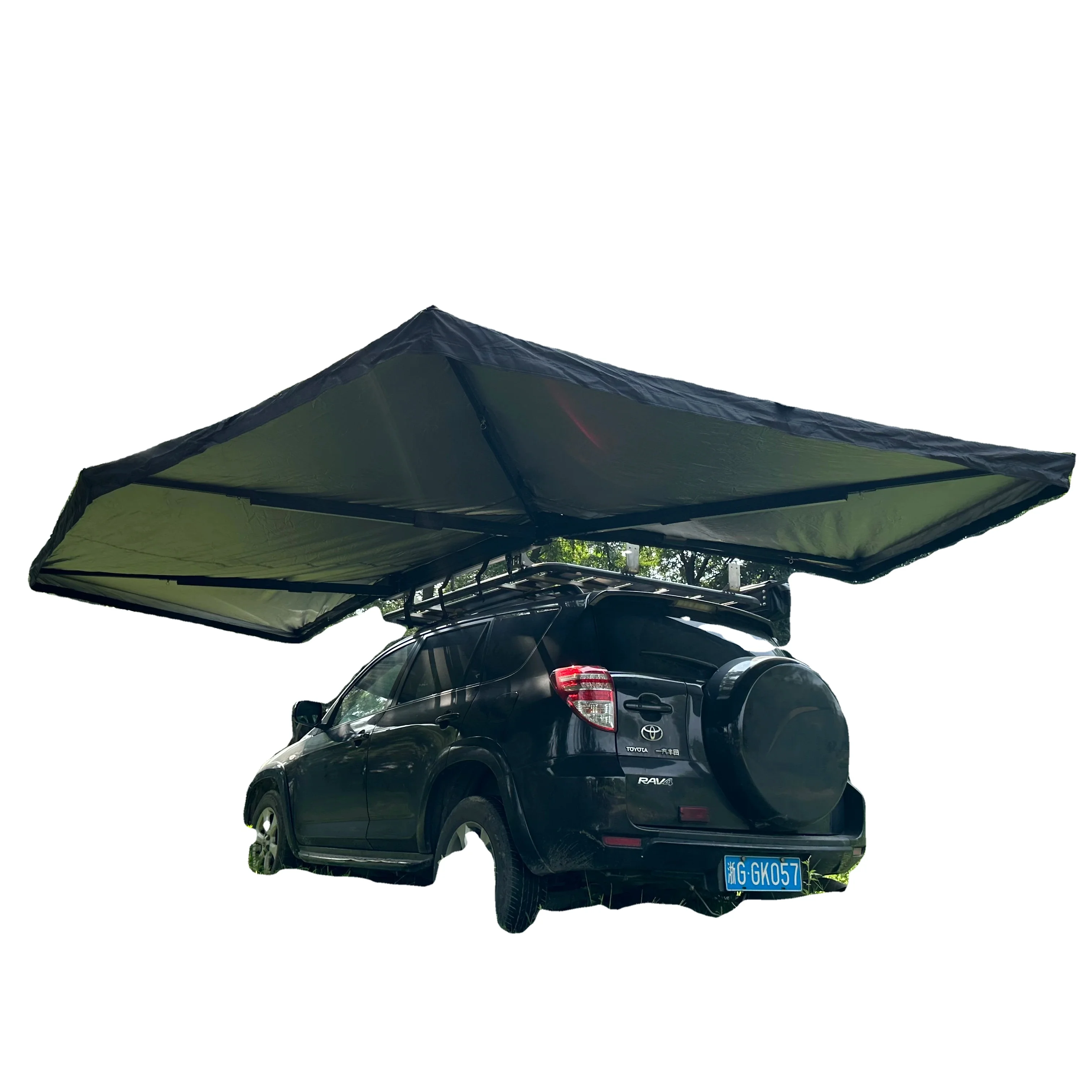 

270 Degree Sunshade New Style 1-2 Person Waterproof Roof Tent Aluminum Roof Tent Top Soft Shell Outdoor Camping Roof Car Tent fo