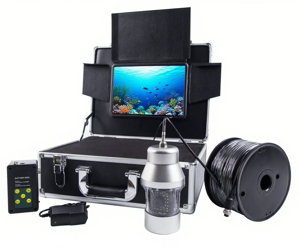 1080P 9inch HD Fish Camera Underwater Camera 360 Degrees Rotating 670Ft Cable 42LEDs&IR Lights Waterproof IP68 Fish Camera