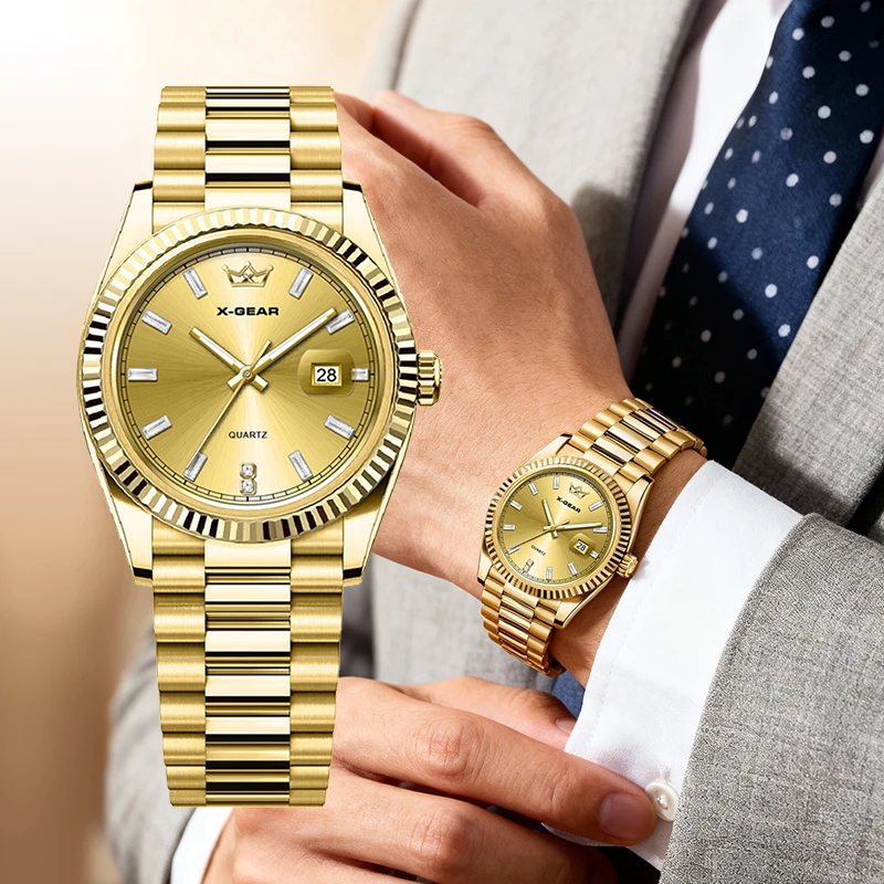 Новые мужские наручные часы 2025 года — деловой и повседневный стиль с календарем, водонепроницаемые кварцевые часы для мужчин