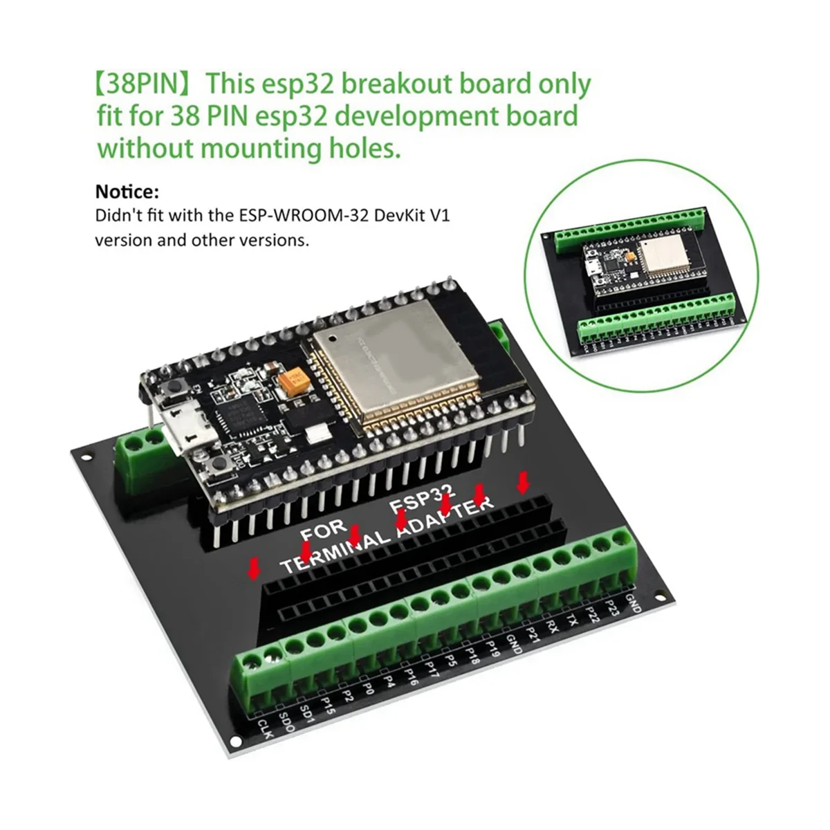 ESP32 Expansion Board Compatible with ESP32 WiFi Bluetooth Development Board NodeMCU-32S Lua 38Pin GPIO Expansion Board