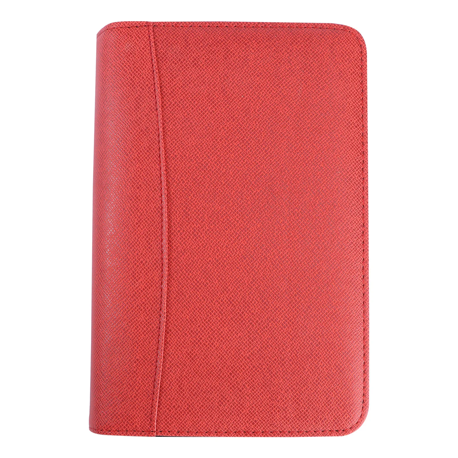 

PU Cover A6 Zipper Notebook Loose Leaf Business Notepad Red Portable Organizer Calculator Office Meeting Travel Planner