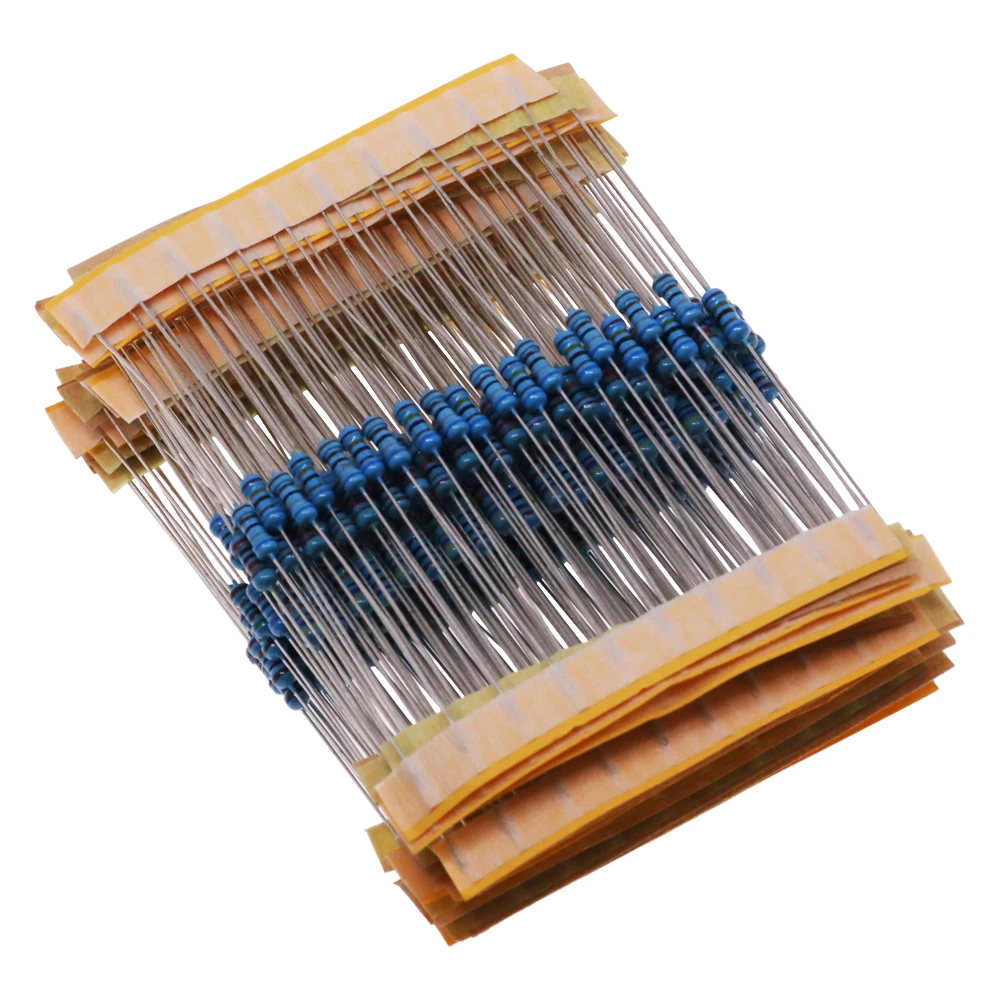 30 Kinds Each 10/20pcs Kit 1/4W Resistance 1% Metal Film Resistor Pack Assorted Kit 600pcs/Set 1K 10K 100K 220ohm 1M 300pcs/Set