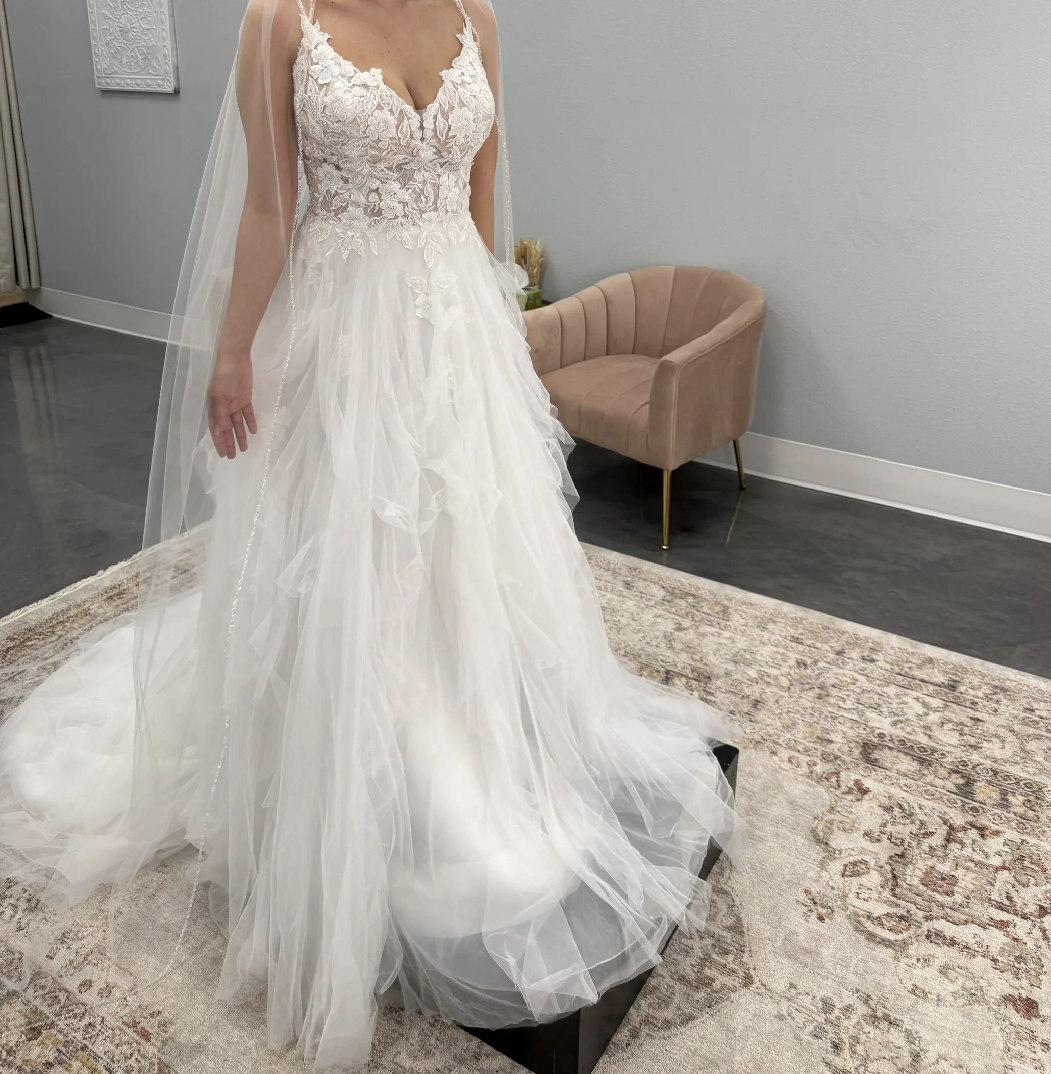 

Ciynsia Customized A-Line Wedding Dress Ruffled Tulle Lace Bridal Gown 2025 Robe De Mariée