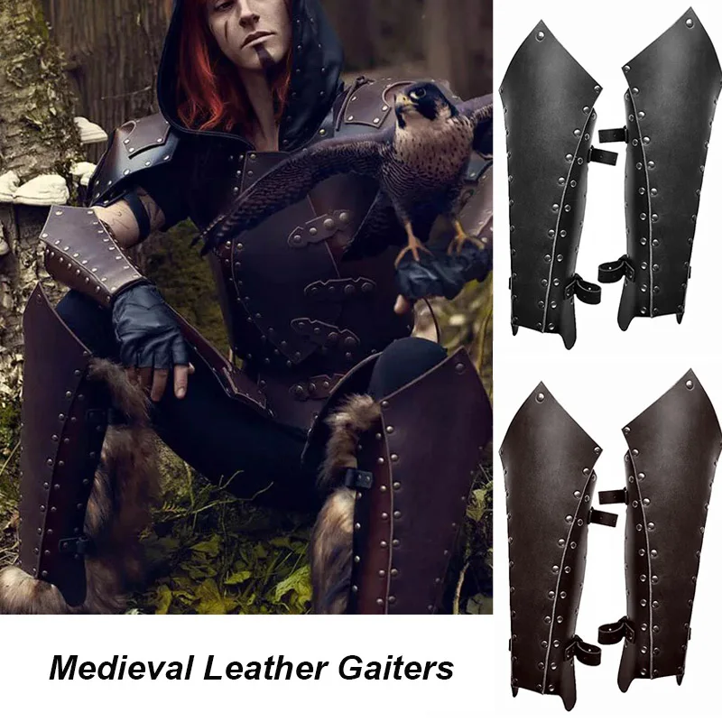 

Средневековый рыцарь викингов, рейнджер, гетры из искусственной кожи, доспехи для ног в стиле стимпанк, доспехи для ботинок, чехол для обуви, огранки, аксессуар для костюма для косплея
