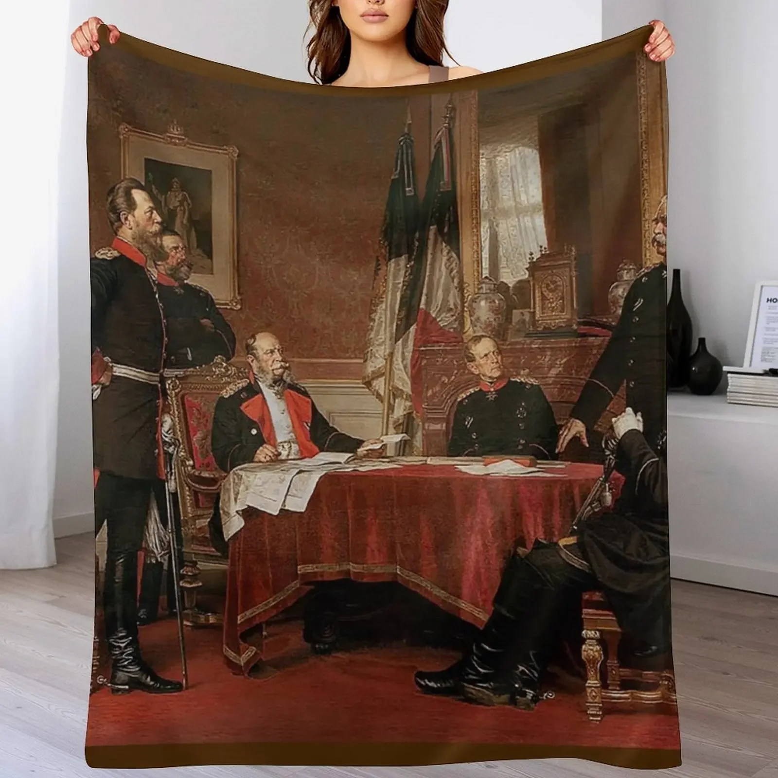 Prussian High Command, 1870 Throw Blanket Soft Warm Blanket Gift for Grandparents