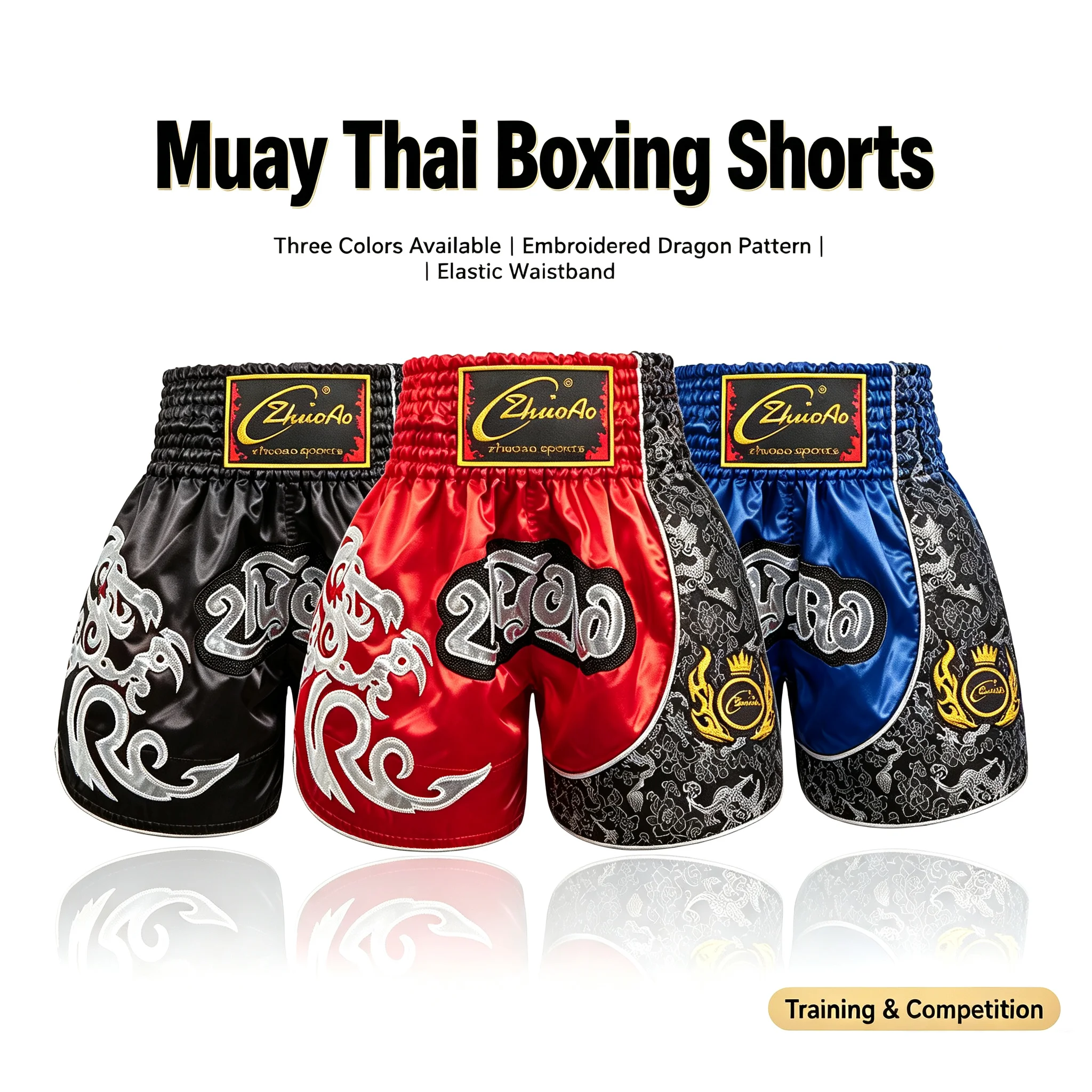 Muay Thai Shorts 2026 New Cage Fight Kickboxing MMA Pants Men Women Kids Embroidery Sanda Martial Arts Boxing Training Equipment