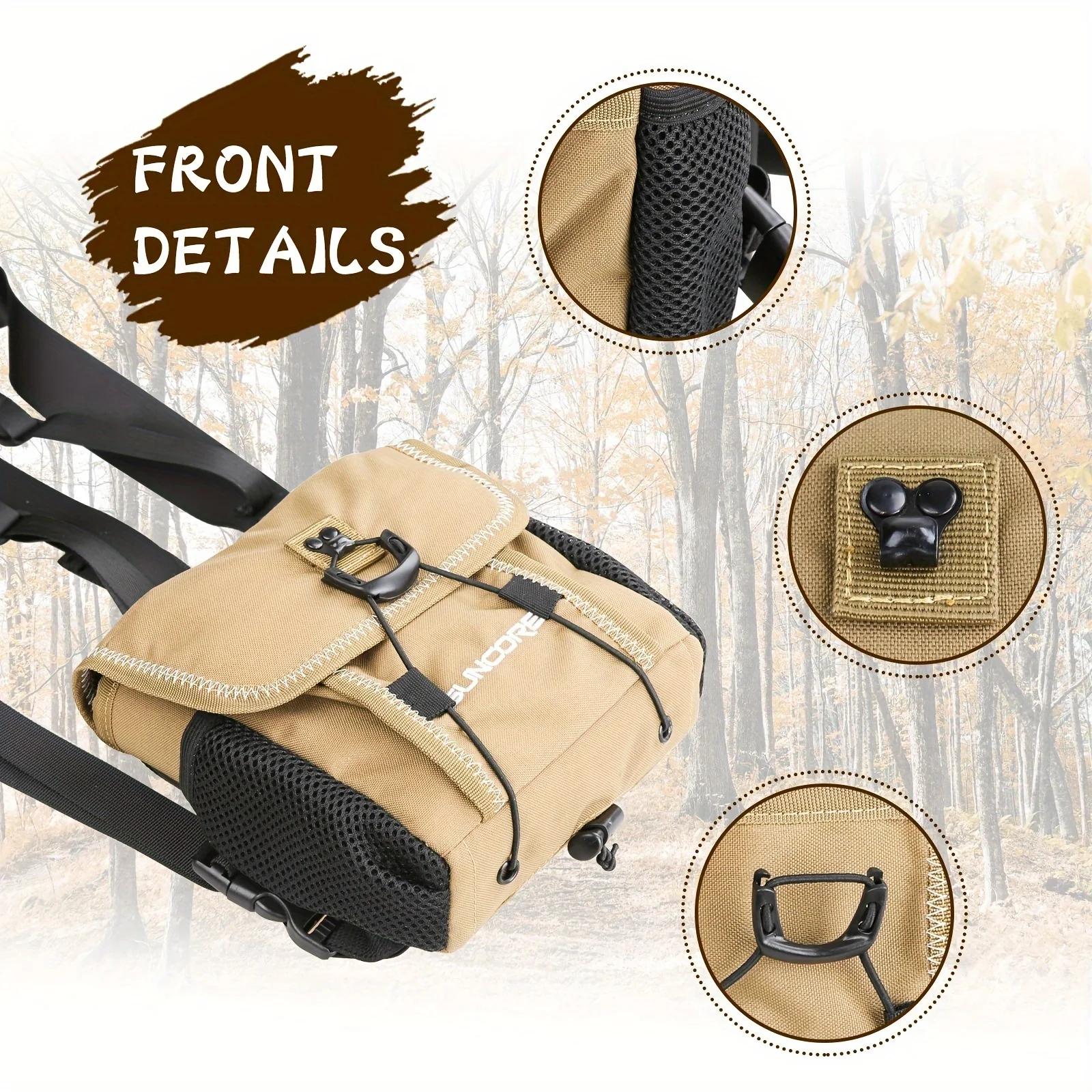 

Binocular Chest Harness bag Zippered Pockets & Mesh Side Panels Ideal Chest bag for outdoor Adventures Photography Hiking Hiking