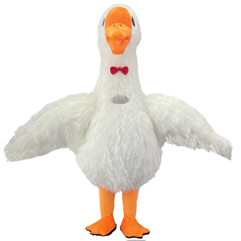 SAYGO Inflatable Goose Mascot Costume For Adult Men Goosey Swan Cosplay Customize Suit Mascotte Carnival Funny Furry Fursuit