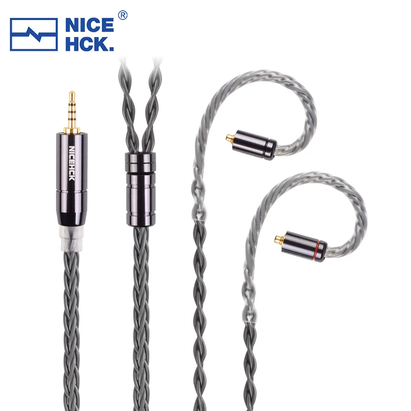 NiceHCK GreyCloud Wire 6N Silver Coated Oxygen Disconnected Copper Replace Cable 3.5/2.5/4.4 MMCX/2Pin for DM9 Spring Blessing 3