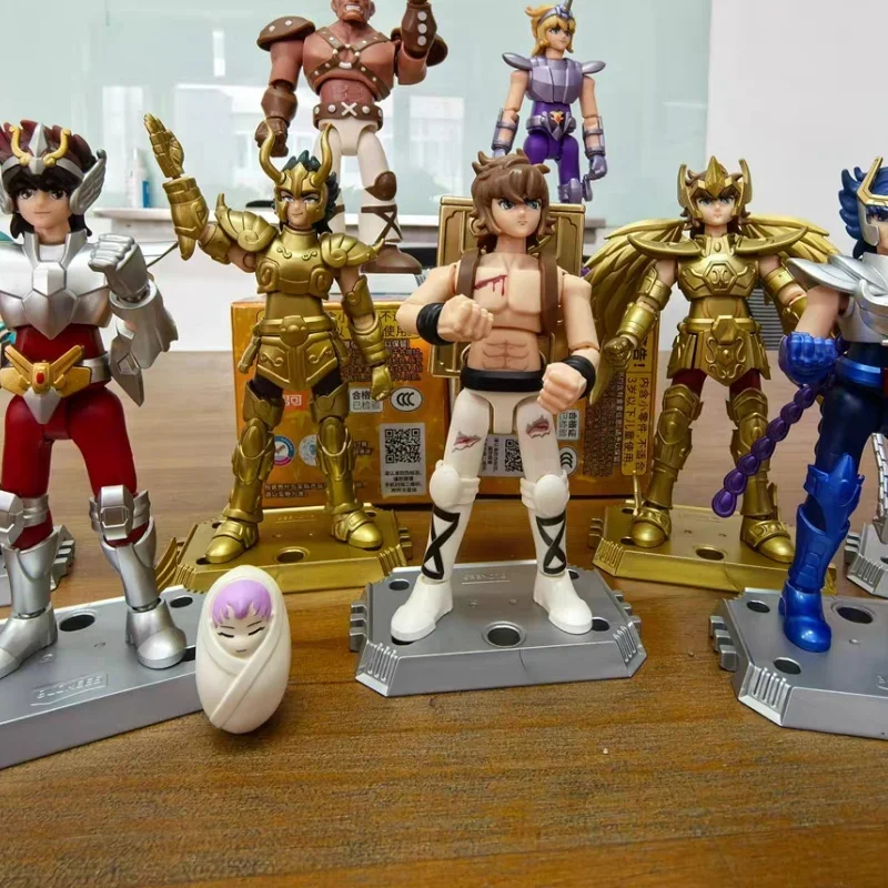 

Hot Original Blokees Gold Saint Action Figure Champion Saori Kido Seiya Mu Aiolia Assembly Figure Children Toys Birthday Gifts