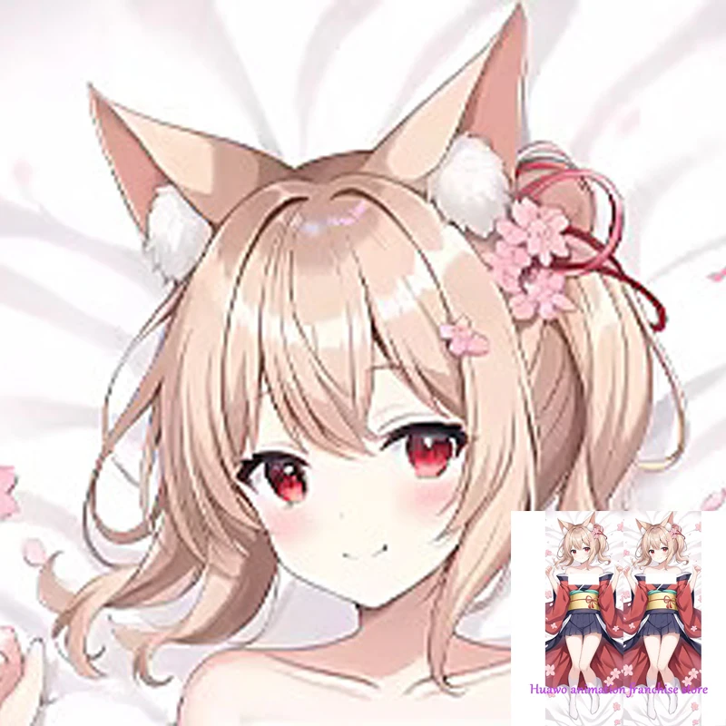 

Anime Dakimakura Pillow Fox Ears 2-Side Print Pillowcase Hugging Body Cushion Cover Otaku Waifuristmas Decoration 2023