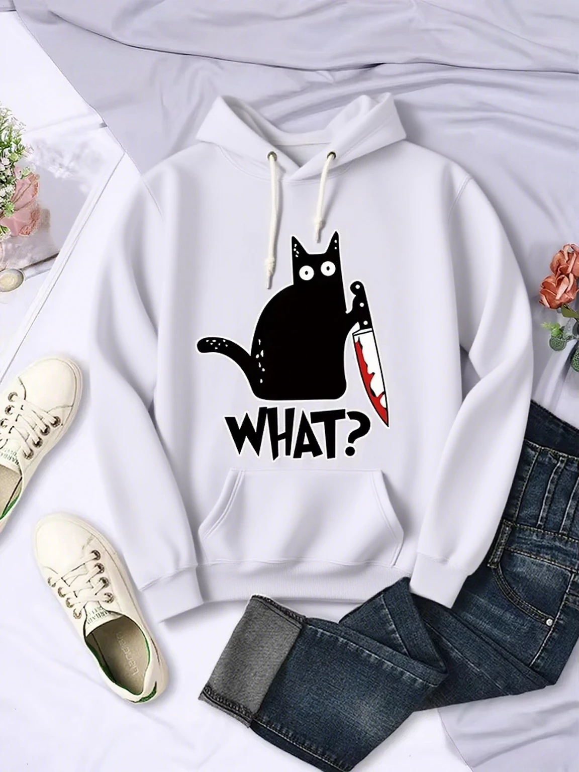 

Мужские и женские толстовки с графическим принтом Killer Cat на осень и зиму из чистого хлопка, повседневные брендовые уличные спортивные тренировочные бренды