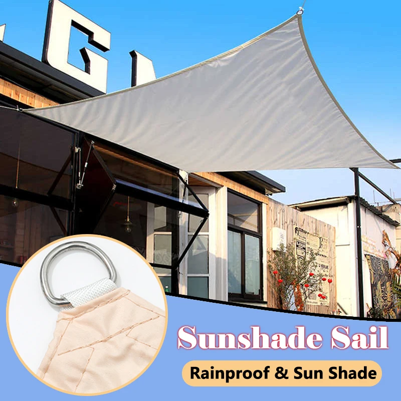 

Milky Sunshade Sail Backyard Pergola Sun Canopy Waterproof Sun Shade Sails UV Resistant Pool Shading Cover Car Shed Awning