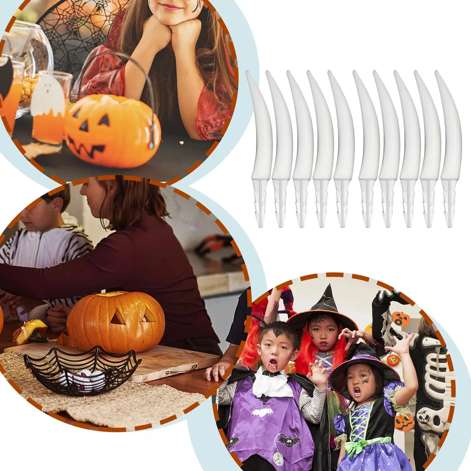 Pumpkin Lantern Teeth Halloween Jack O Lantern Decoration Fangs Suitable for Nighttime Activities