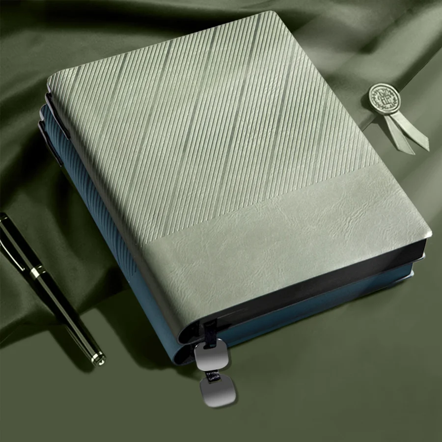 دفتر ملاحظات من نسيج قطني طويل الحرفي - دفتر رسم مقاس A5 مع غطاء من الكتان المزخرف