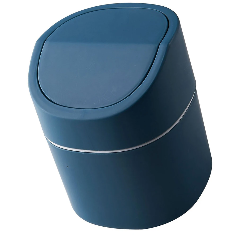 

Stylish Mini Desktop Trash Can Swing Lid Compact Waste Bin For Bathroom Kitchen Countertop Lightweight Modern Tabletop Garbage