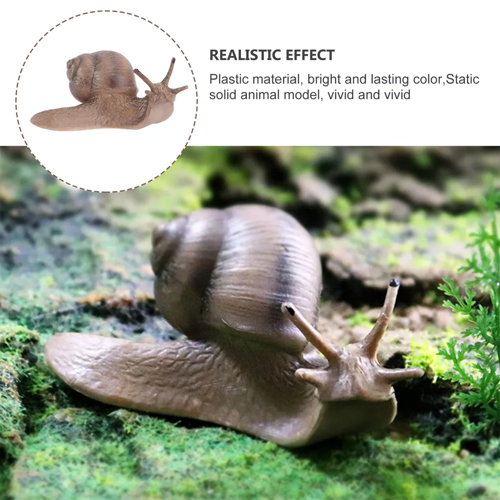 

2Pcs Simulation Snail Plastic Animal Figure Lifelike Snail Shape Educational Garden Desktop Decoration Ornament