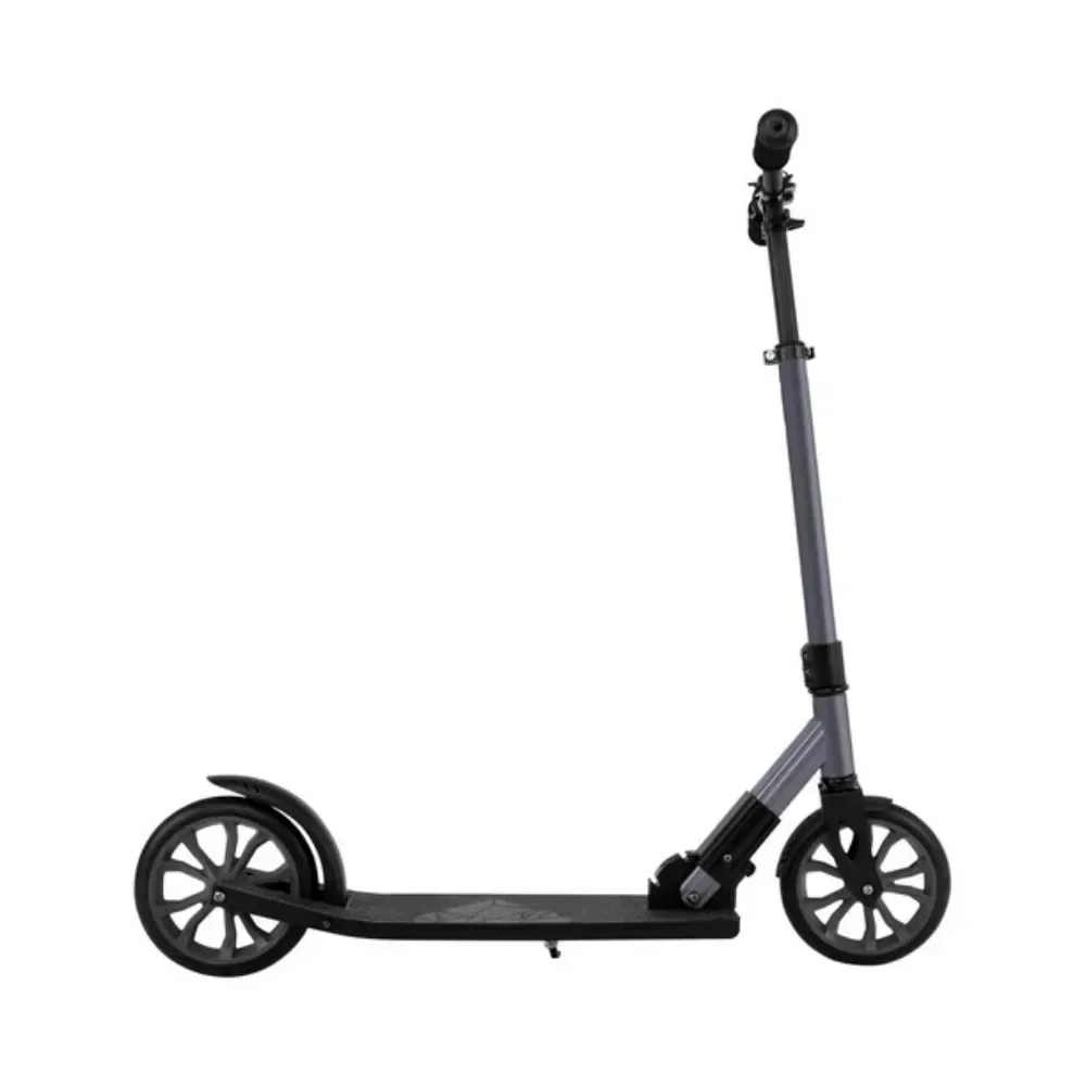 K8 Folding Kids Kick Scooter with Kickstand with 8” Big Wheels,Ergonomic and ultra-comfortable EVA handle grips， Grey