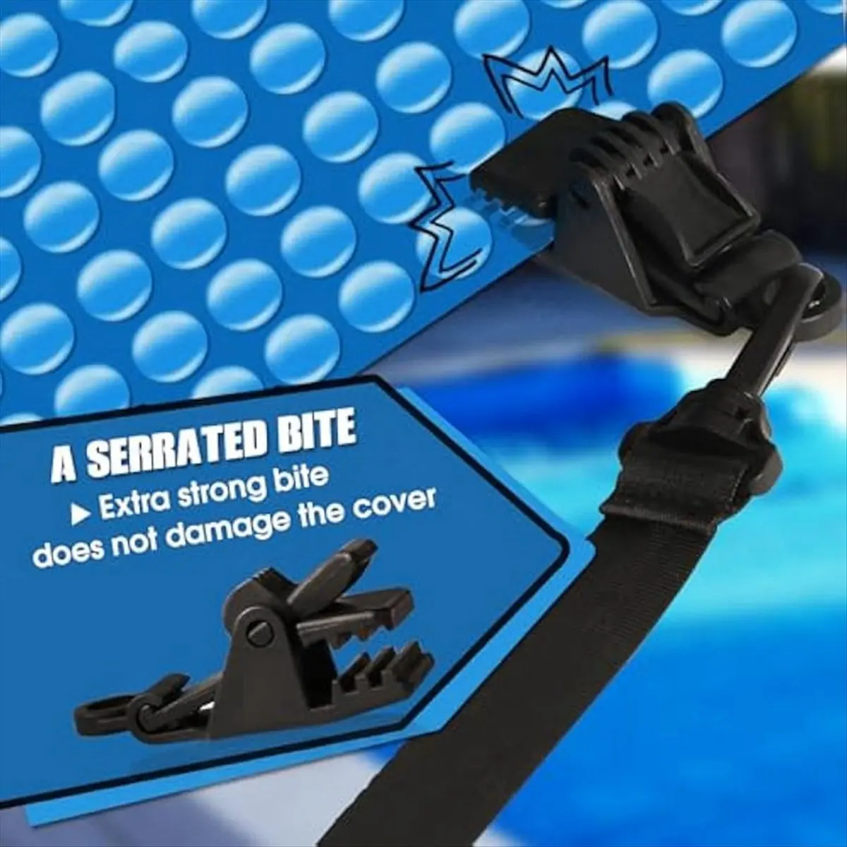 A78I Inground Swimming Pool Solar Cover Reel Straps,Including 6 Snap-Lock Solar Cover Clips,6 Pcs Solar Cover Straps