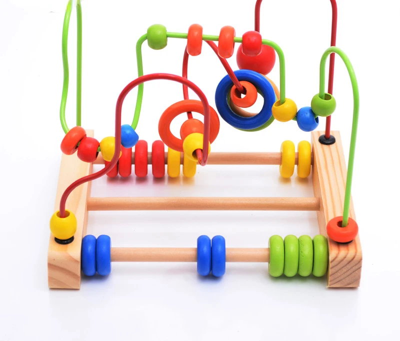 Large Bead Rack Math Early Education Toys Wooden Calculation Bead Winding Colorful Puzzle Toys for Infants and Young Children