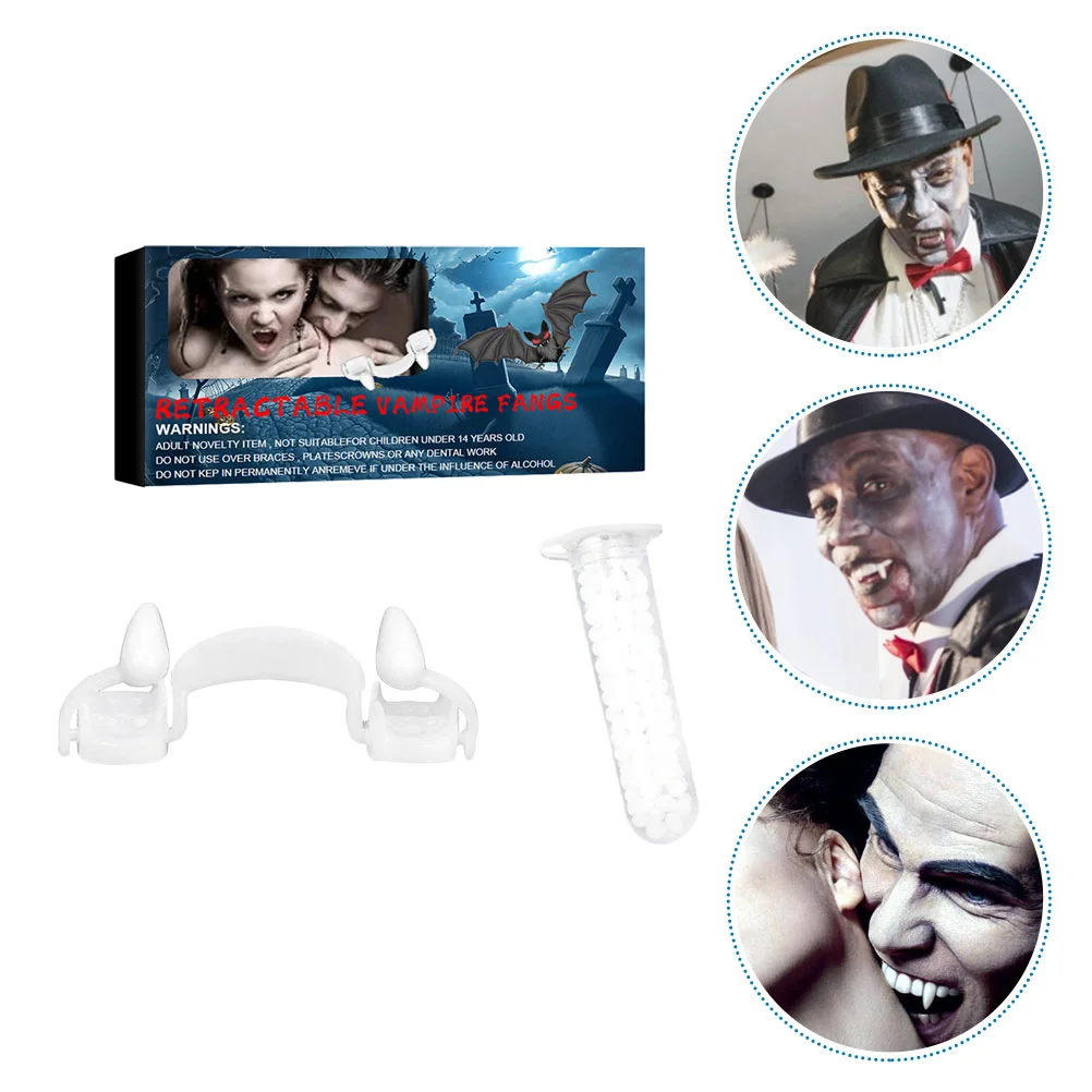 

Vampire Dentures Halloween Costumes Cosplay Accessory Prom Creative Fangs Pp Plastic Teether Tricky False Fake Decor