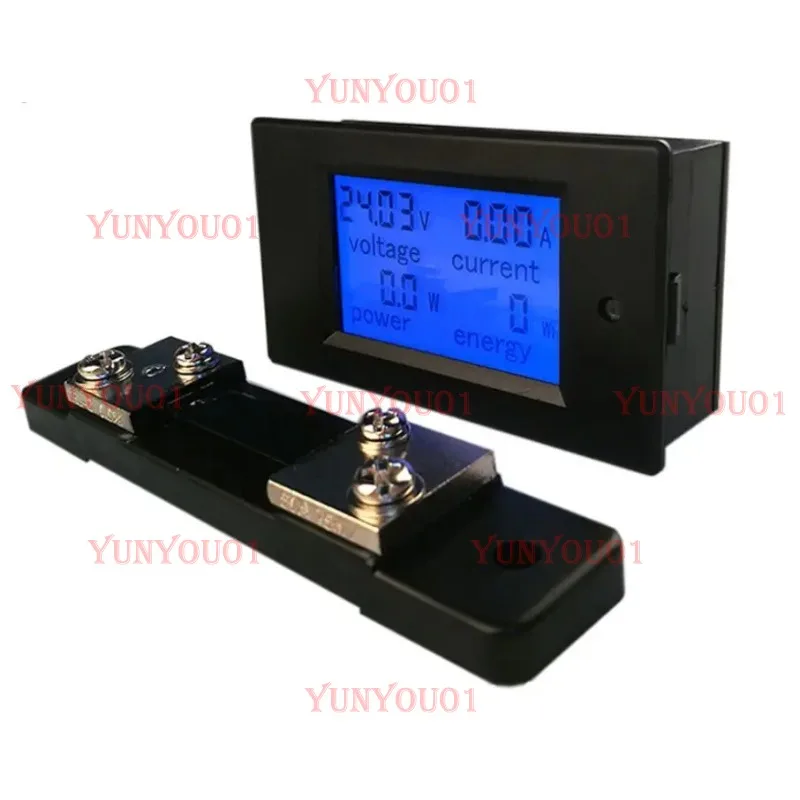 DC Digital Energy Meter 6.5-100V 50A 4 IN1 LCD Voltage and Current Watt KWh Energy Strap 50A Shunt