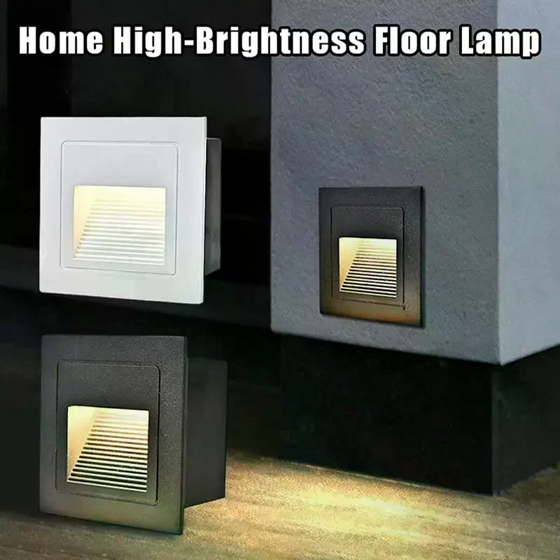 3W Waterproof LED Step Light Recessed Corner Wall Lamp, Indoor Outdoor Garden Stair Lighting Fixture