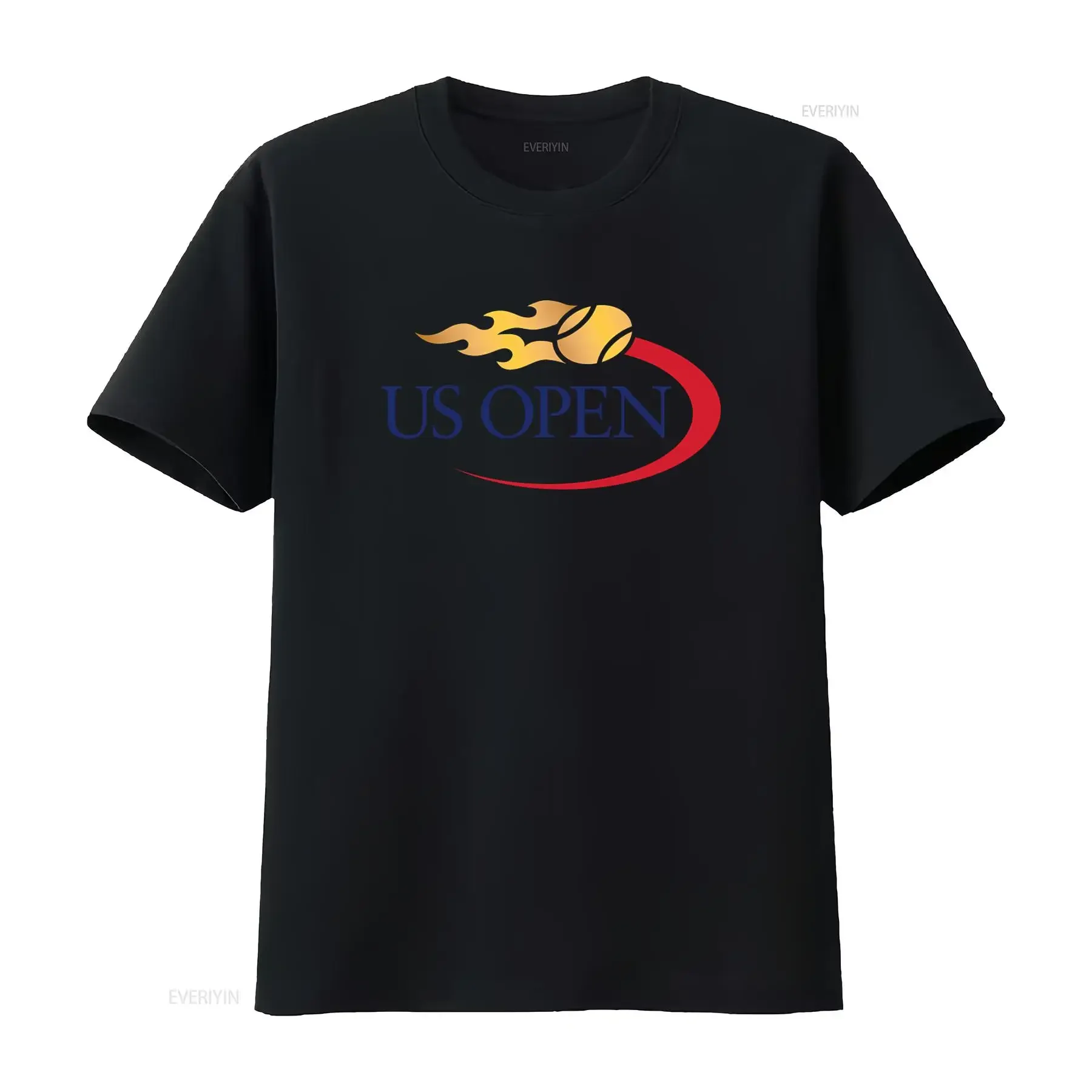 US Open Tennis Grand Slam Logo Men's White T Shirt Flame Design Sizes S to 5XL vintage Washed homme Unisex Stretched Soft