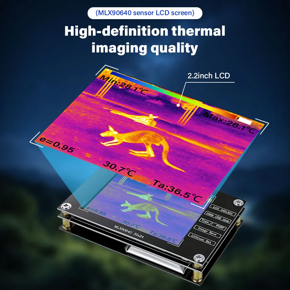 Portable Infrared Imager -40℃~300℃ 3.2 Inch 320*240 LCD Display Multifunction Handheld Digital Infrared Thermal Imaging Camera