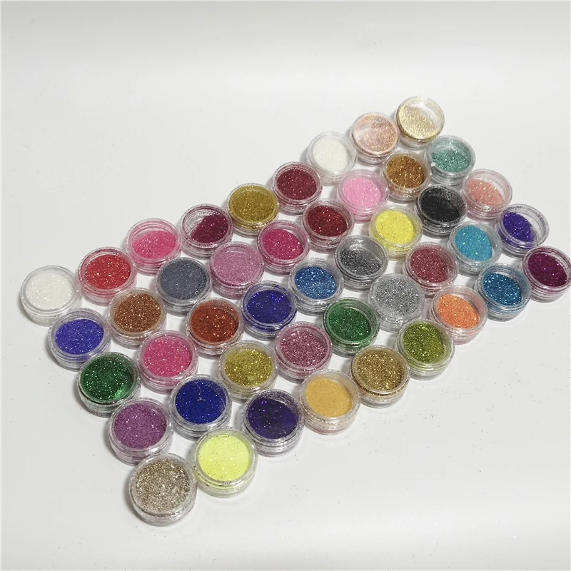 

45 Colors Set Rubbing Nail Powder Silver Grey Dust Chrome Powder Mirror Pigment Glitter UV Gel Polish Nail Art Decoration DIY