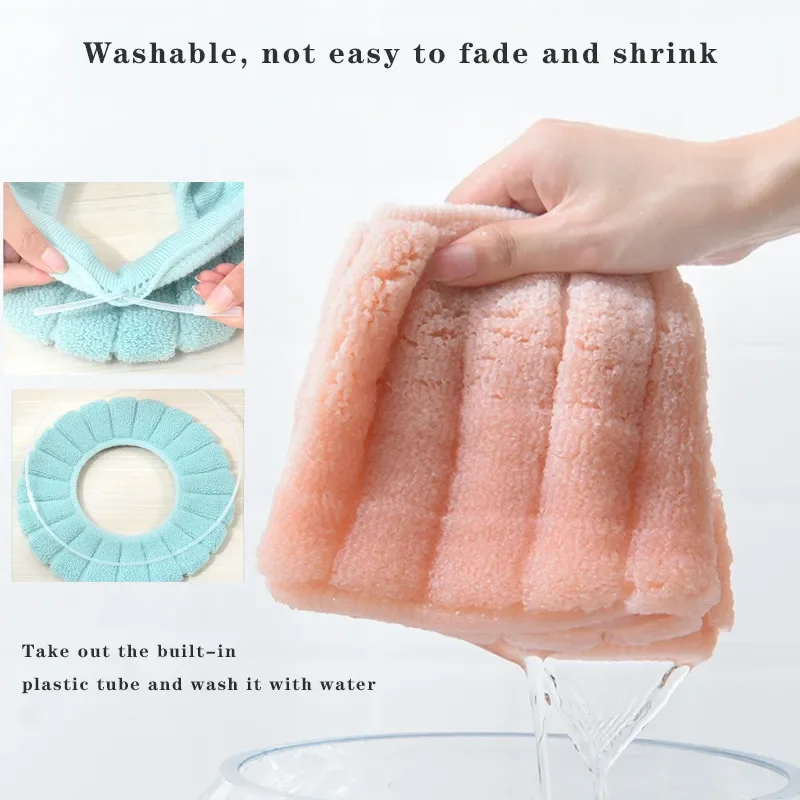 Bathroom Toilet Seat with Handle Closestool Washable Soft Winter Warmer Mat Pad Cushion O-shape Toilet seat Bidet Covers