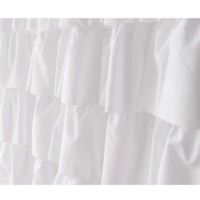 REST Ruffle Shower Curtain Home Decor Soft Polyester, Decorative Bathroom Accessories Great for Showers and Bathtubs White,71 in