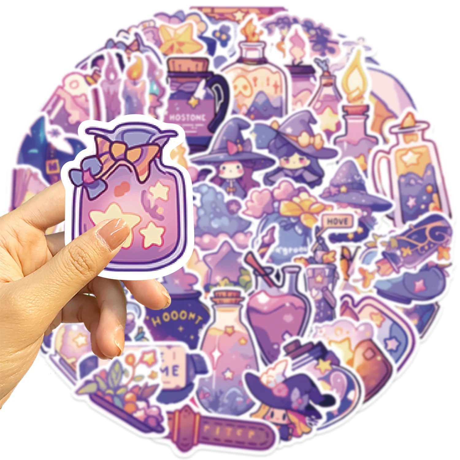 50pcs Magic Potion Stickers Graffiti Decoration Stickers For Water Bottle Car Cup Computer Guitar Bike Motorcycle Helmet Luggage