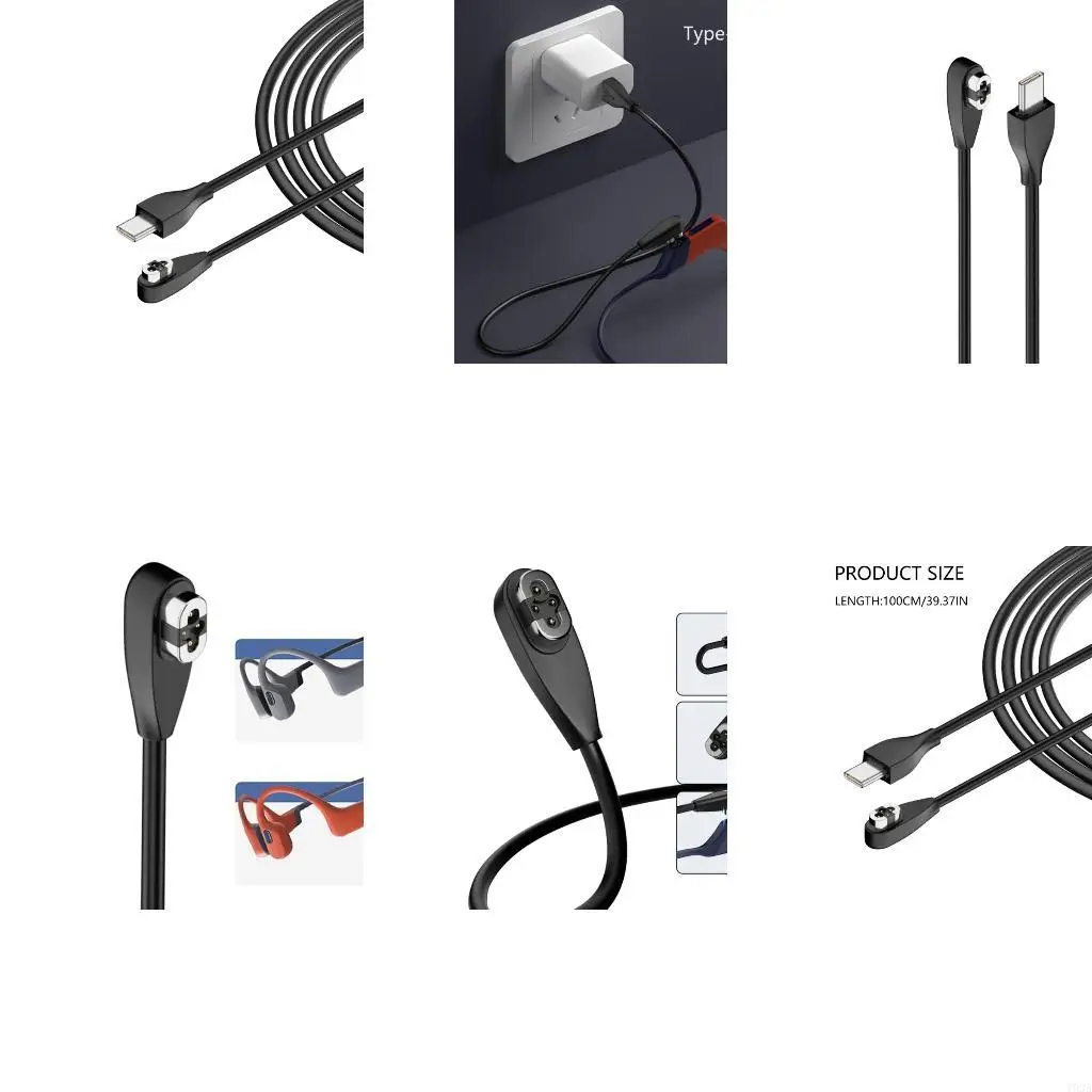 193A 100cm Type C/USB Charging Cable Cord for S710 Earphone Repalcement Neckband Earphone Wire Line