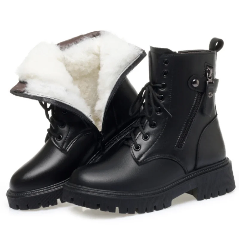 

ZXRYXGS 2025: римские ботинки из натуральной кожи в британском стиле, женские новые ботинки, нескользящие зимние зимние ботинки на толстой подошве Tide