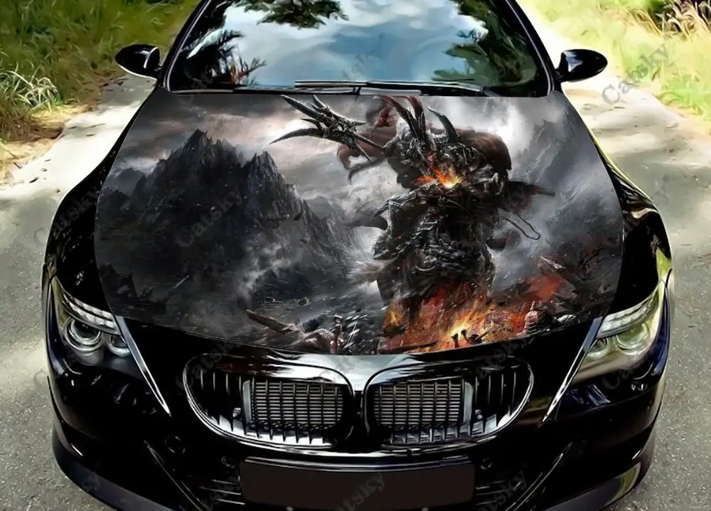 Samurai Battle Car Hood Adesivo, Pintura, auto-adesivo, Acessórios Universal Car, Filme Modificado, Proteger Decoração Decalque