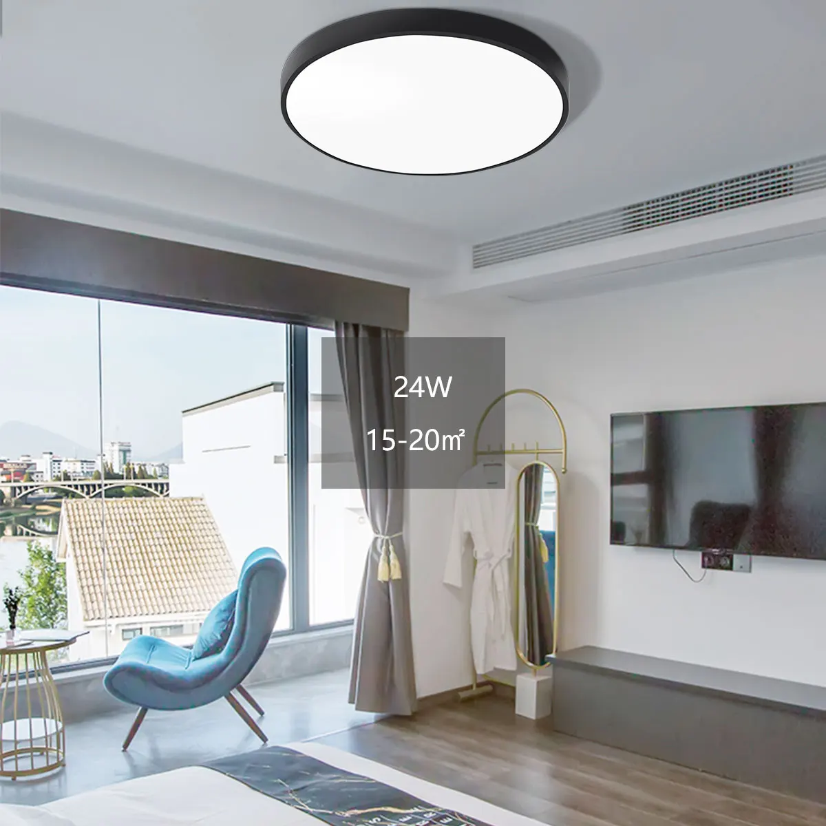 Imagem -06 - Wifi Homekit Moderno Led Inteligente Luz de Teto 24w Pode Ser Escurecido Lighing Ultrafinos Urface Suporte da Lâmpada do Teto Montagem Alexa Alice