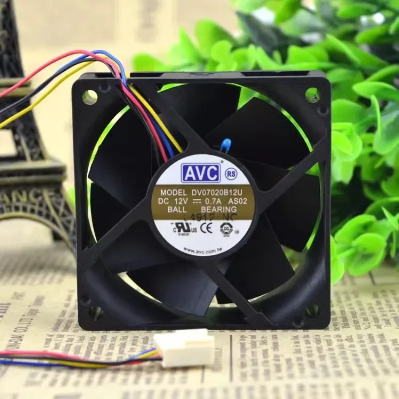 

New Fan For AVC DV07020B12U 12V 0.7A 7CM 7020 PWM Temperature Control Dual Ball Fan 70X70X20MM