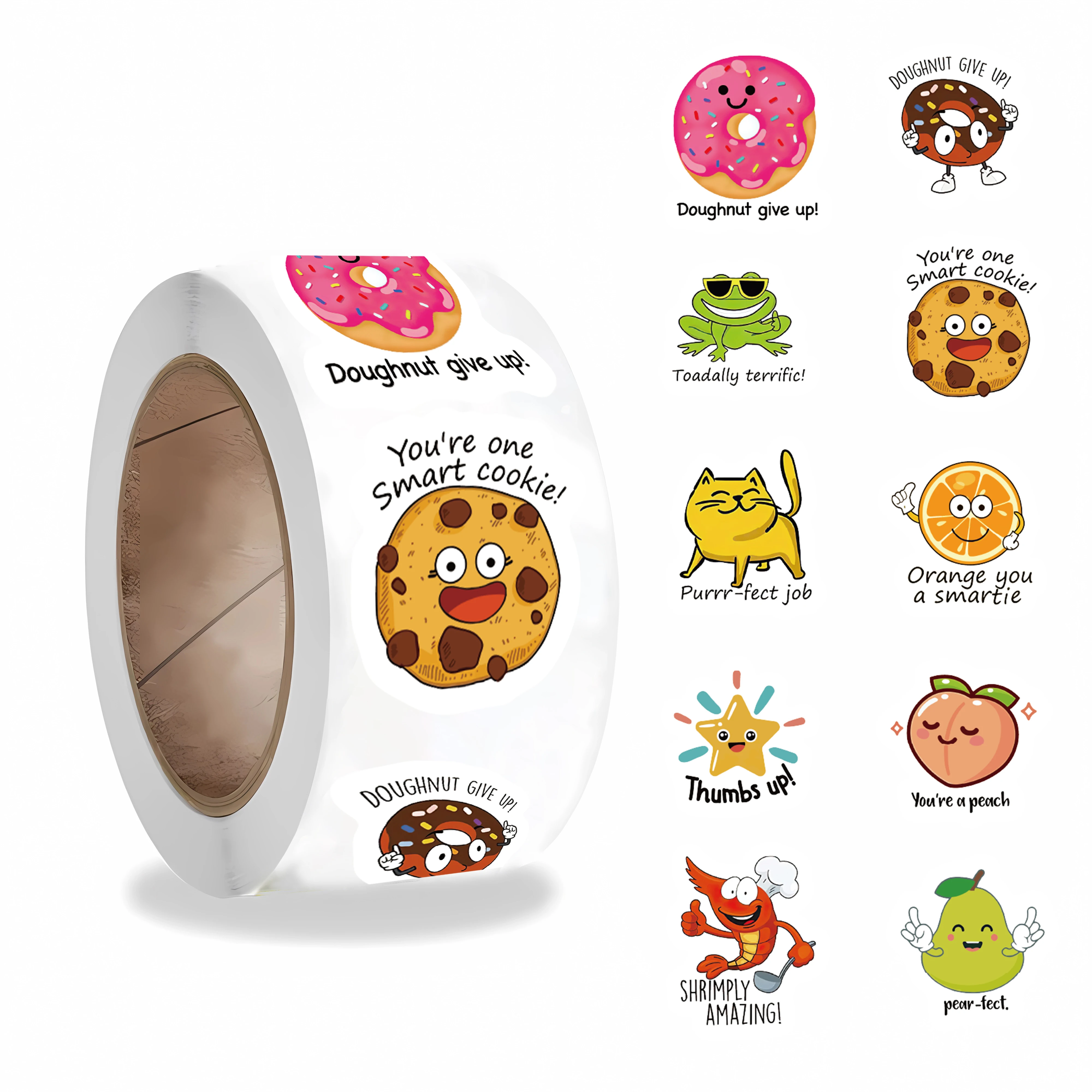 500 قطعة/لفة الكرتون مكافأة القط ملصقات للمدرسة مكافأة ملصق بطاقة تشجيع طالب القرطاسية ألعاب حفلة هدية ملصق