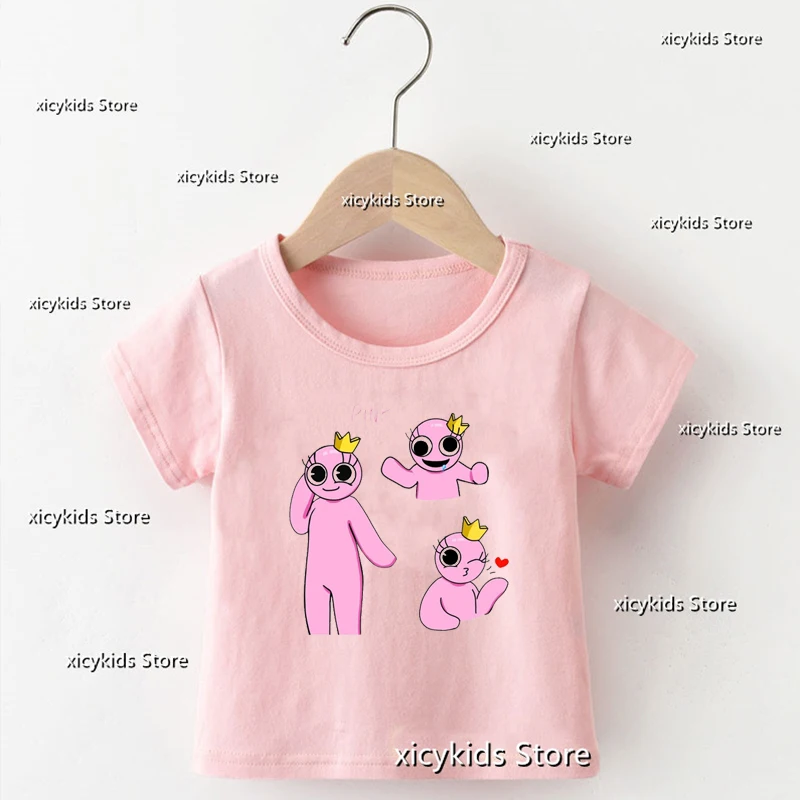 

Kawaii Girls T-Shirt My Best Rainbow Friend Cartoon Print Children Tshirts Fashion Clothes Child Girl Pink shirt Tops Wholesale