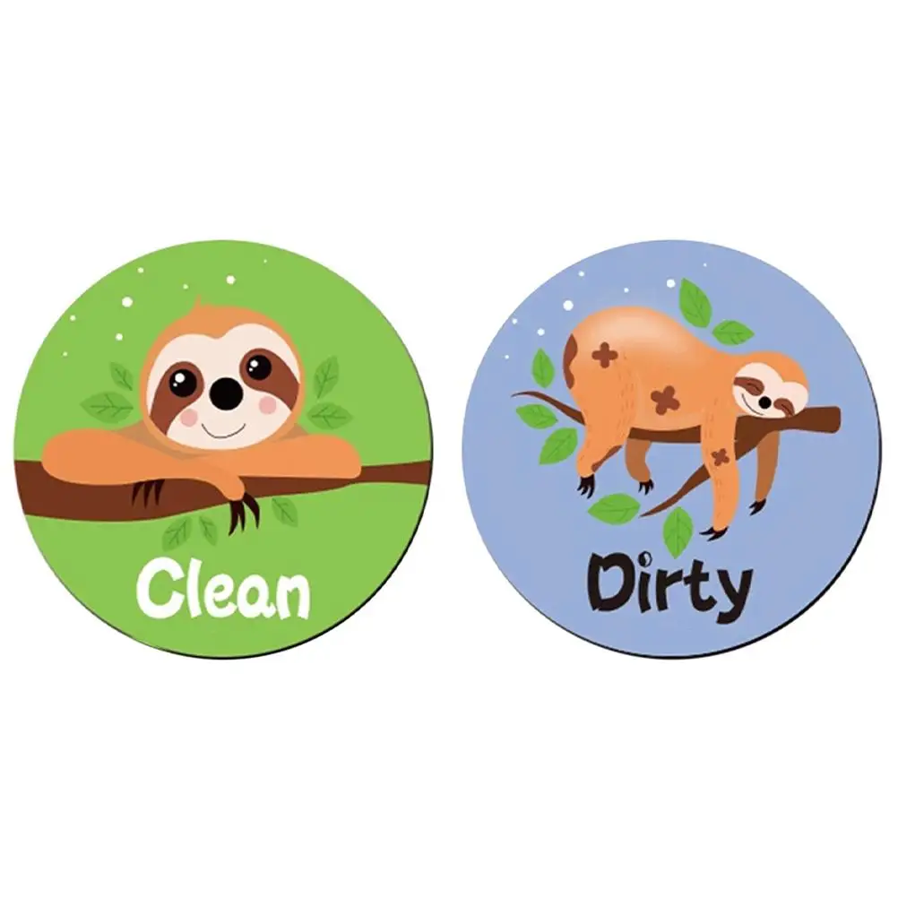 

Dishwasher Magnet Clean Dirty Indicator Reversible Sticker Home Decor Reminder Metal Plastic Sloth Pattern Non Scratch