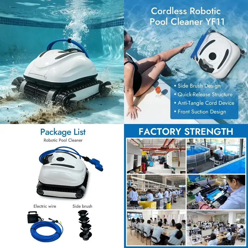 STROVAN Custom Long Runtime Pool Cleaner Robot Wall-Climbing Function IPX8 Eco-Friendly High Efficiency Pool Vacuum Cleaner