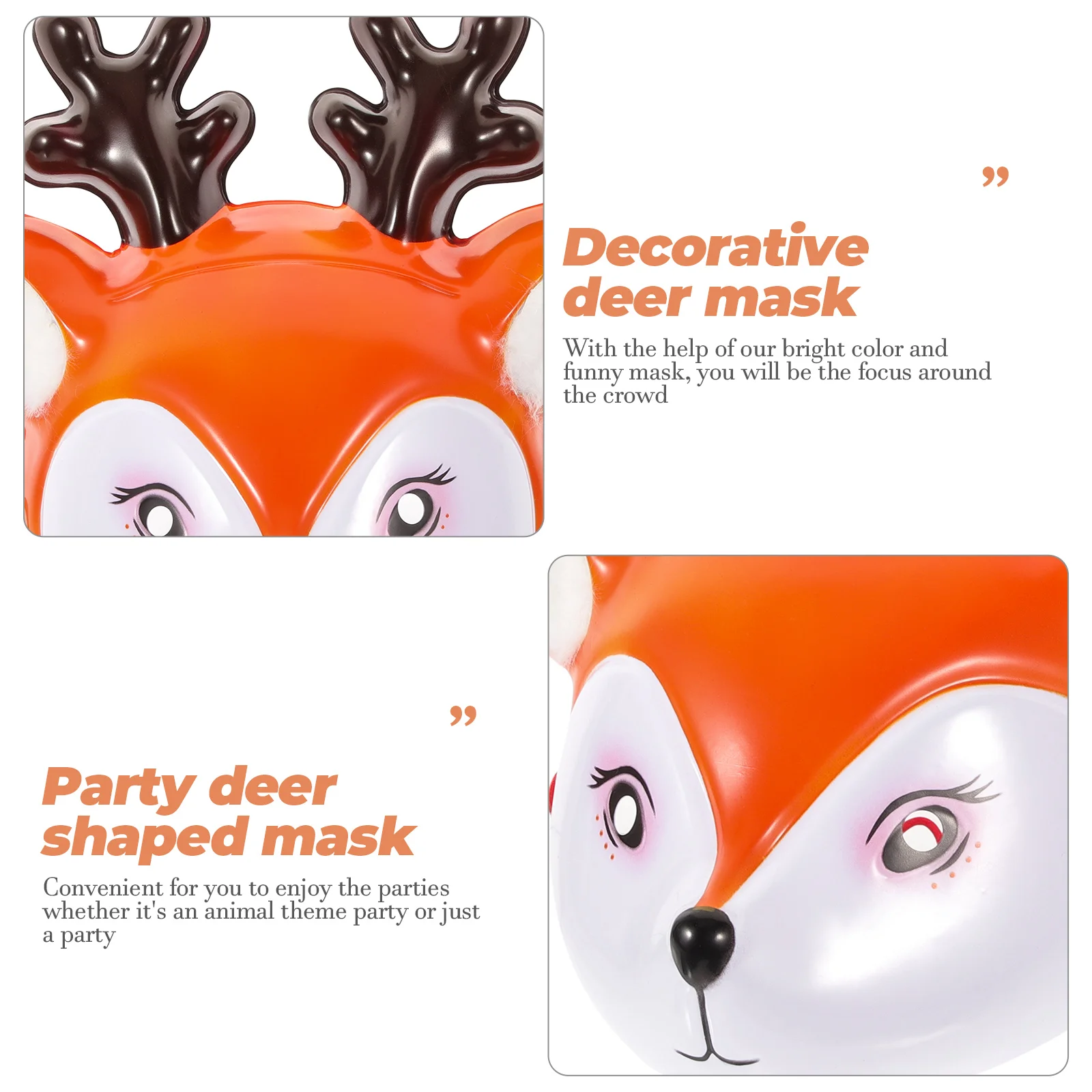 

Deer Head Mask Fine Workmanship Animal Chinese Zodiac Performance Halloween Headgear Masks Plastic Felt Unique