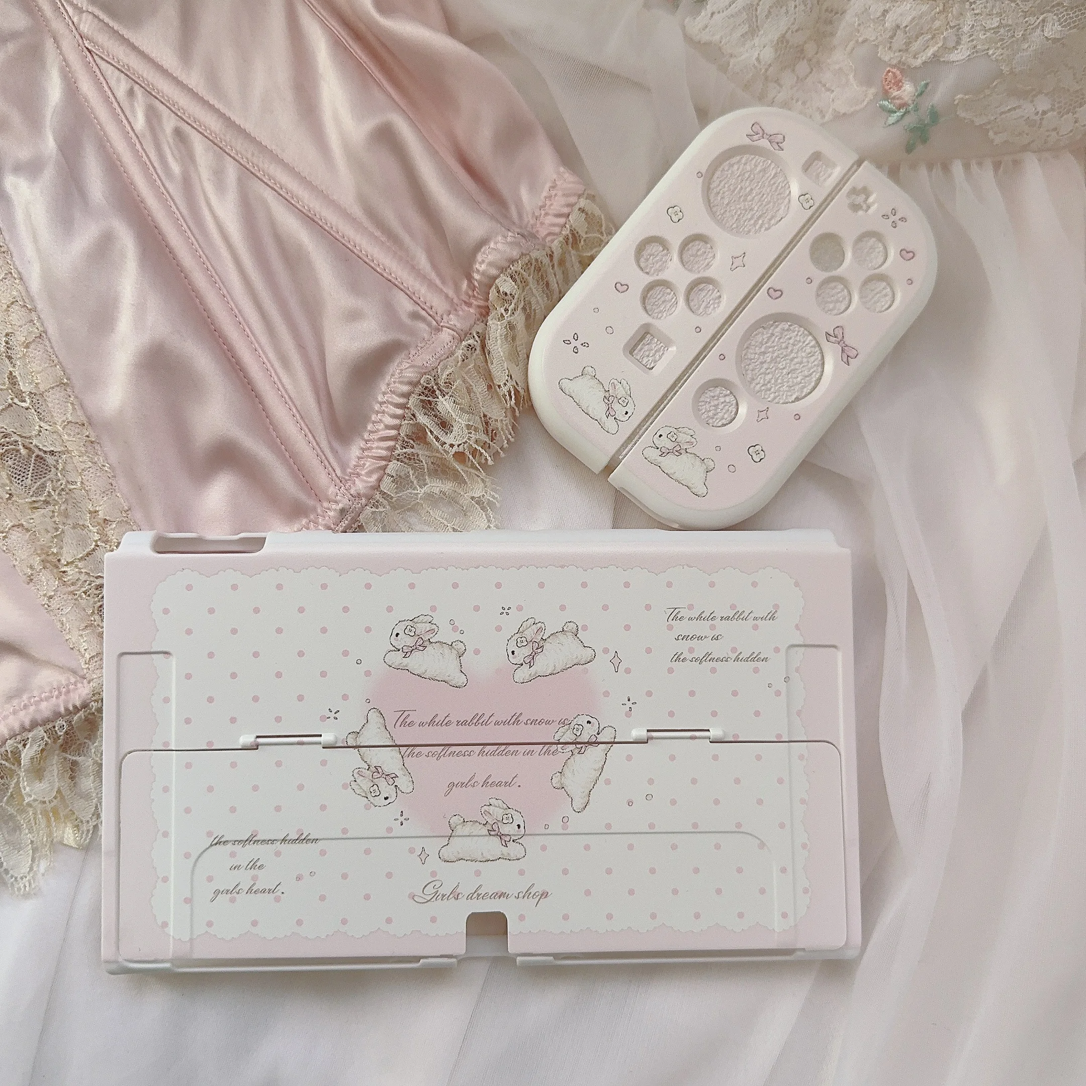 Ins Style Switch Protective Cover Cute Original Rabbit Split Switch Oled Hard Case for Nintendo Switch Lite Controller Joy-Con