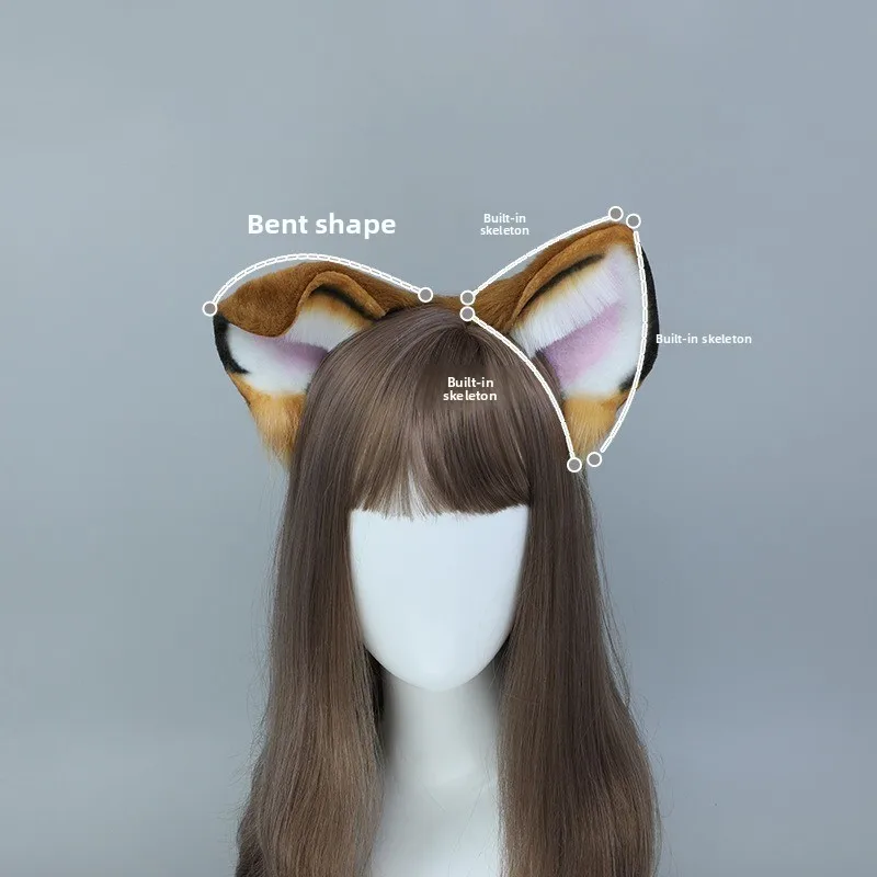 

2026Tiger Ear Headband Suit Faux Fur TigerTailCosplay Costume Props Kawaii Girl Lolita Fox Ear Headdress Women HairHoopHairpin
