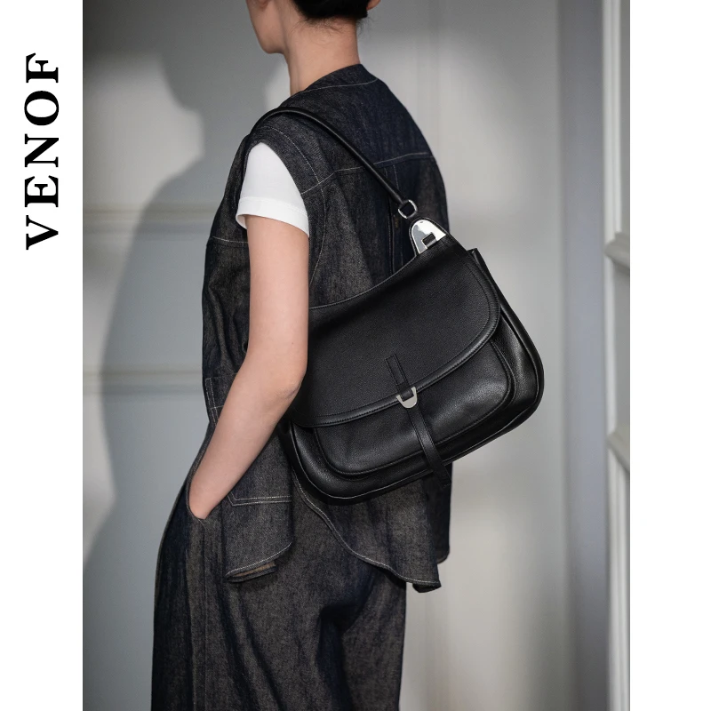 Venof 2024 New In Large Capacity Bag for Women Genuine Leather Casual Commute Office Ladies Shoulder Hand Luxury Designer Bag