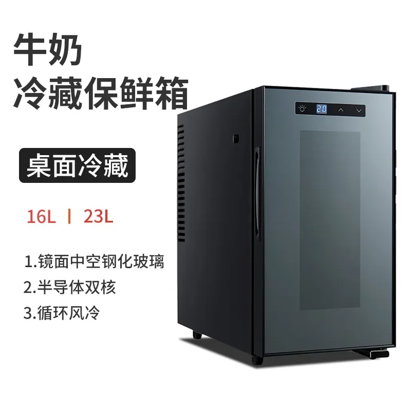 Portable Desktop Coffee Milk Cooler Compact Fresh Keeping Cabinet for Beverage Storage Mini Refrigerator Unit for Home Office