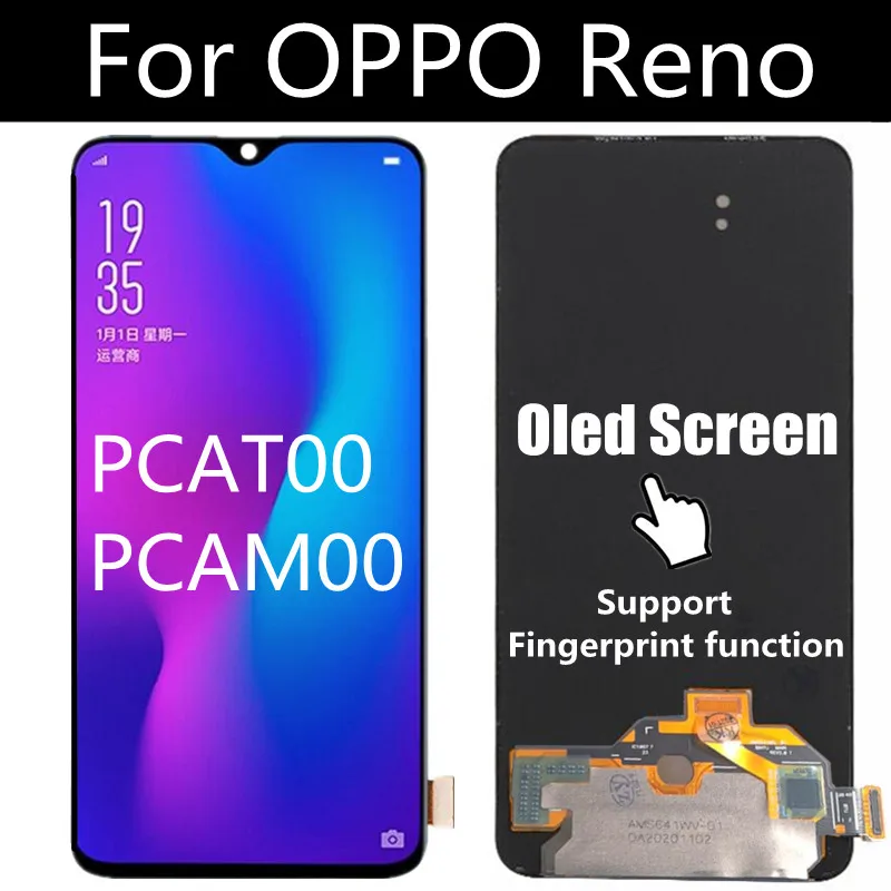 

6.4 OLED screen For OPPO Reno PCAT00 PCAM00 CPH1917 LCD Display Touch Screen Digitizer Assembly Replacement