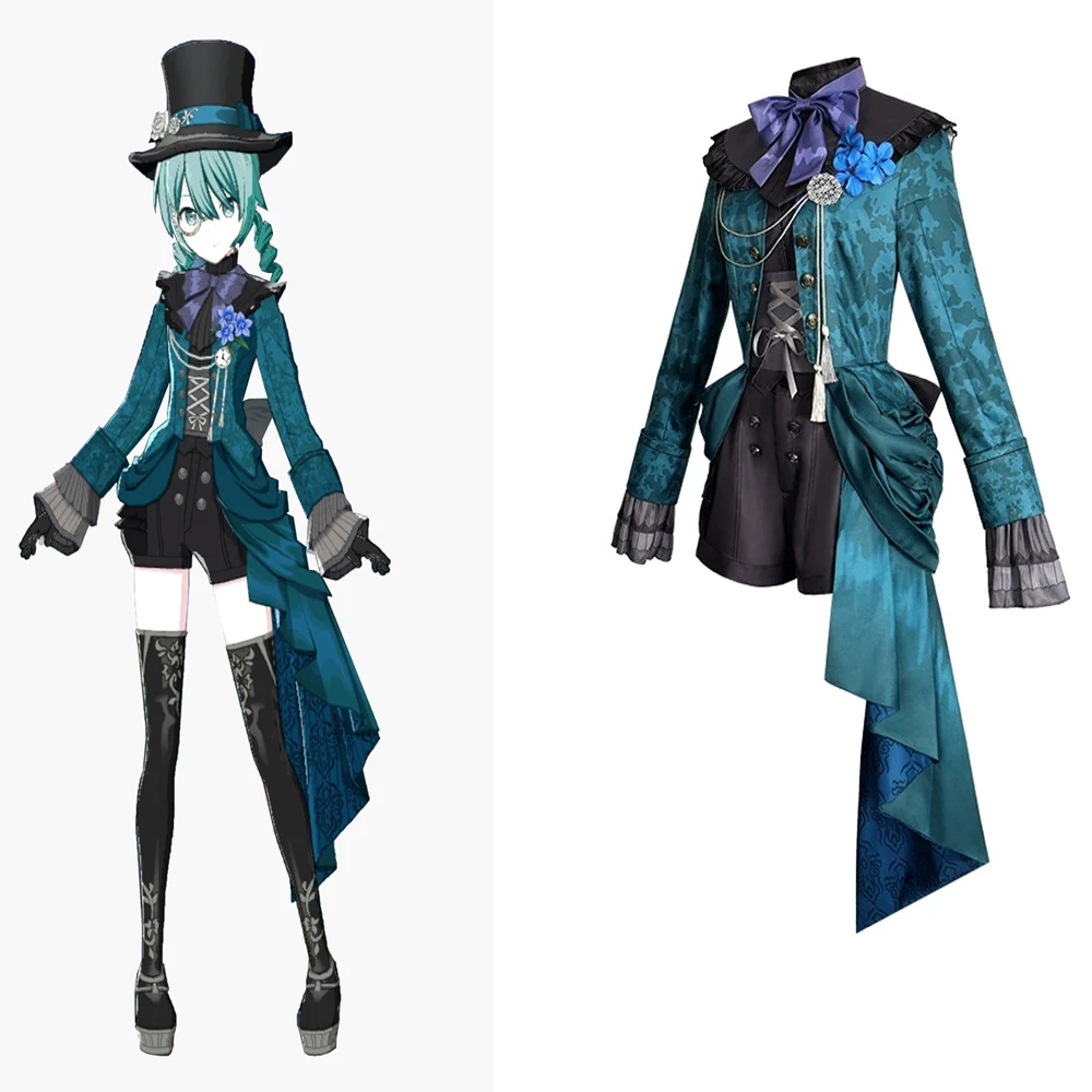 

Красочная сцена аниме-проекта Sekai 2025! Мику Косплей Бирюзовое Винтажное Готическое Платье Костюм Лолиты Хэллоуин Костюмы Маскировочная Одежда